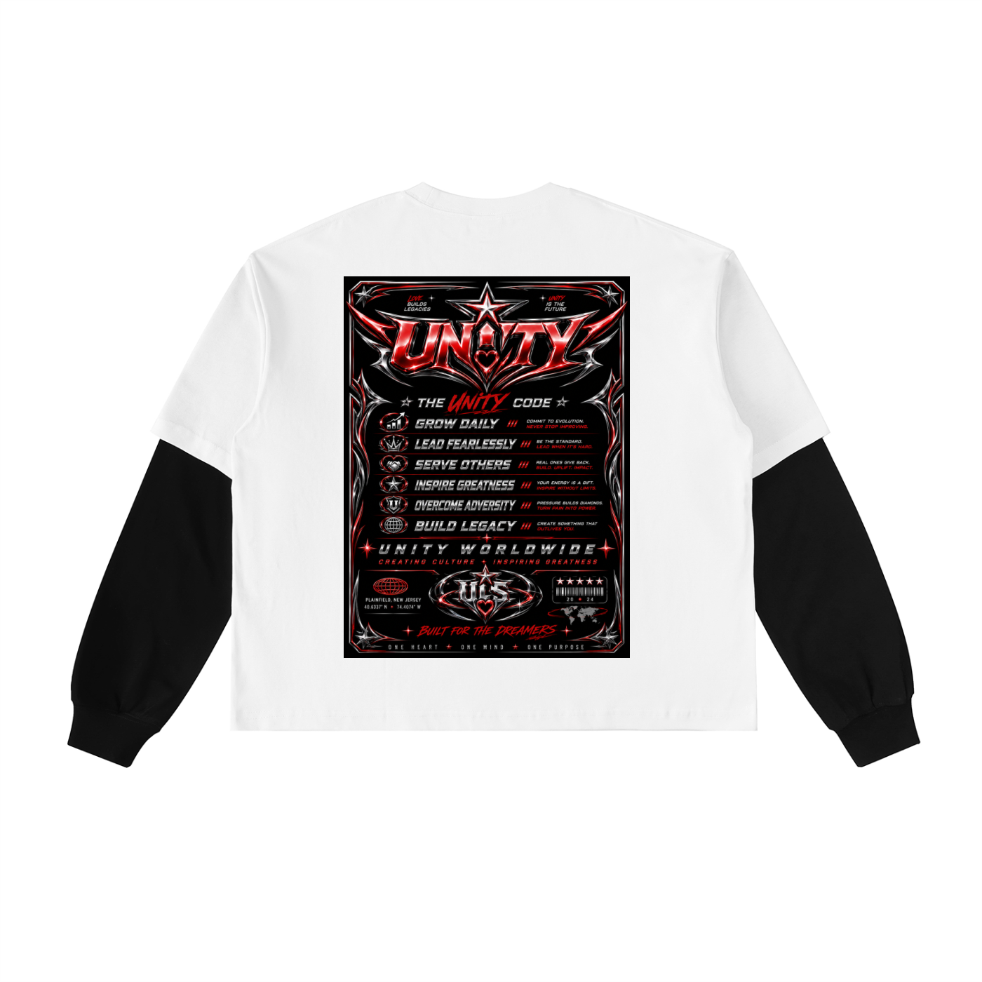 Layered Contrast Sleeve Cotton T-Shirt