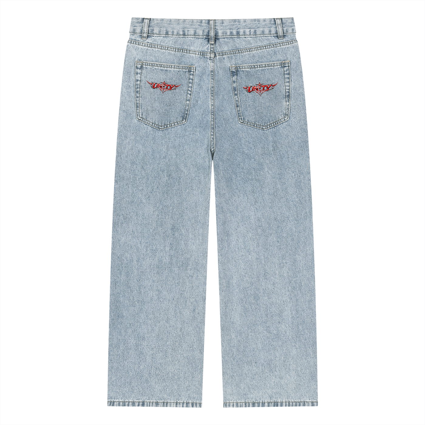 Vintage Wash Straight Leg Jeans