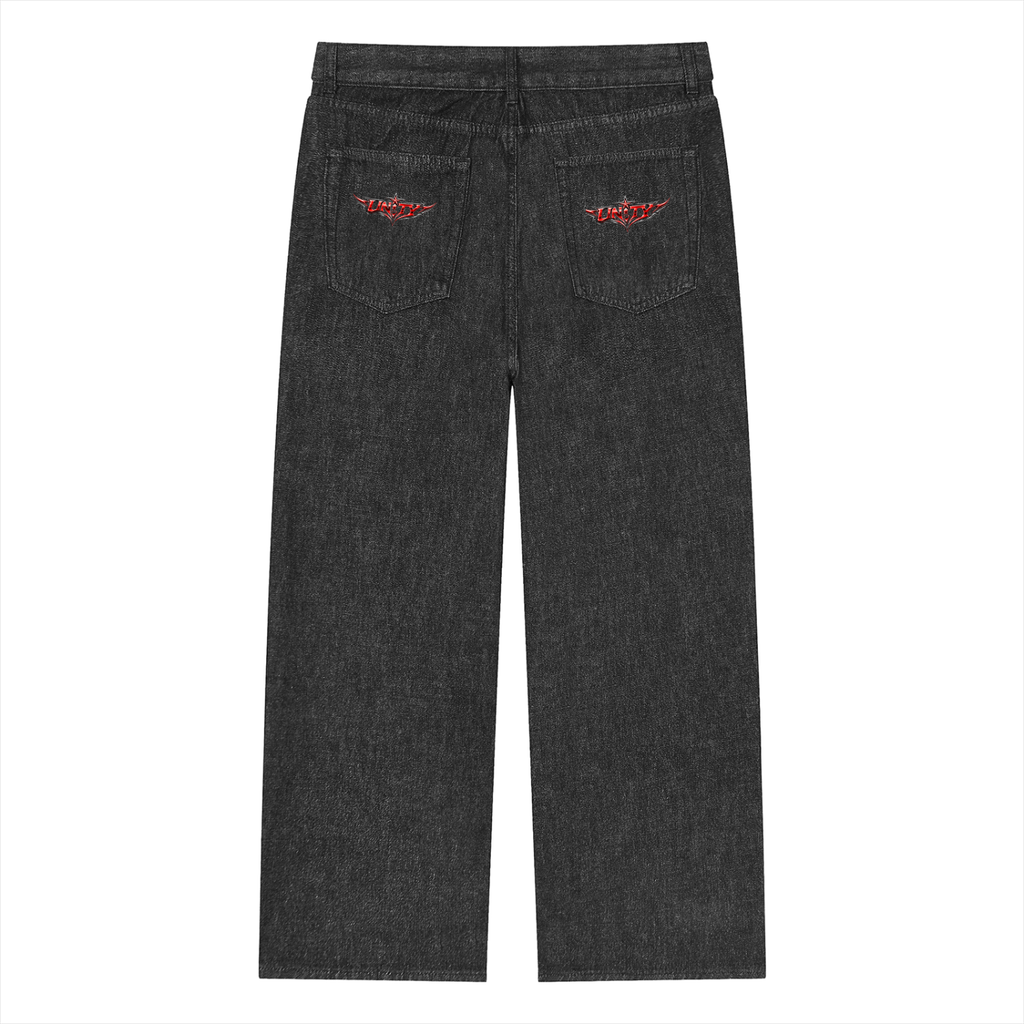 Vintage Wash Straight Leg Jeans